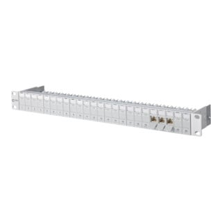 Metz Connect Patch panel C6A module 24 ports 1U RAL7035 équipé TN C6Amod-MP24-7035