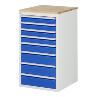 Armoire à tiroirs Rau, plateau en hêtre, 8 tiroirs, 1035 mm 650 mm