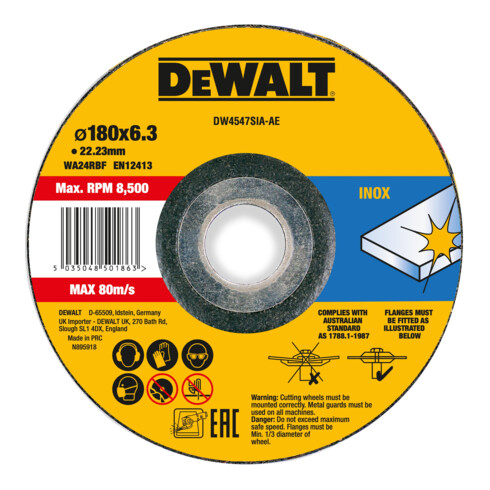 DEWALT Disque à ébarber High Performance Inox Type 42 (Coudé) DW4543SIA-AE