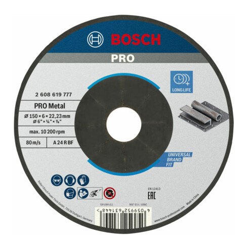 Meule à ébarber Standard for Metal Bosch, diamètre 150 mm