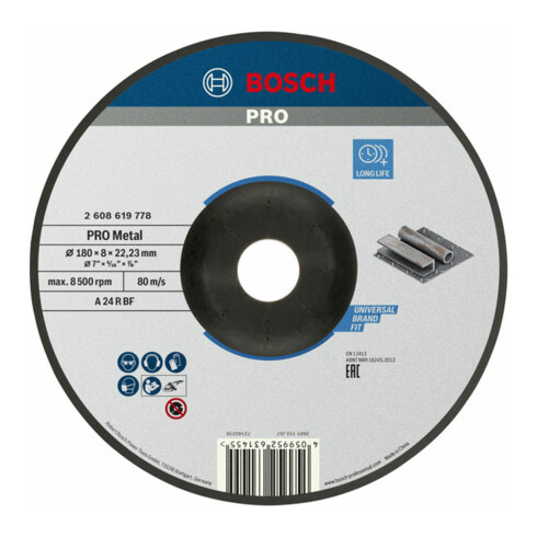 Meule à ébarber Standard for Metal Bosch, diamètre 180 mm