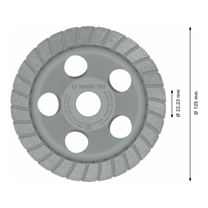 Meule assiette diamantée Best for Universal Turbo 125 x 22,23 x 5 mm