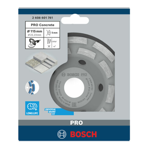 Meule assiette diamantée Bosch, Expert for Concrete, diamètre 115 mm