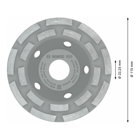 Meule assiette diamantée Bosch, Expert for Concrete, diamètre 115 mm