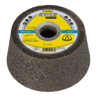 Meule boisseau Klingspor A 16 R, LxlxH 110X55X22,23 GEK