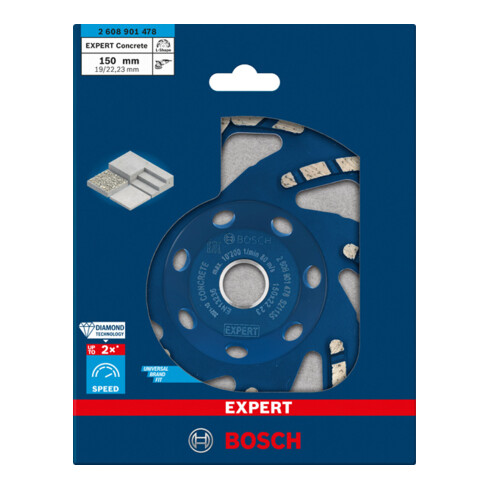 Meule Bosch EXPERT Concrete Grinding 150 x 22,23 x 4,5 mm pour meuleuses à béton