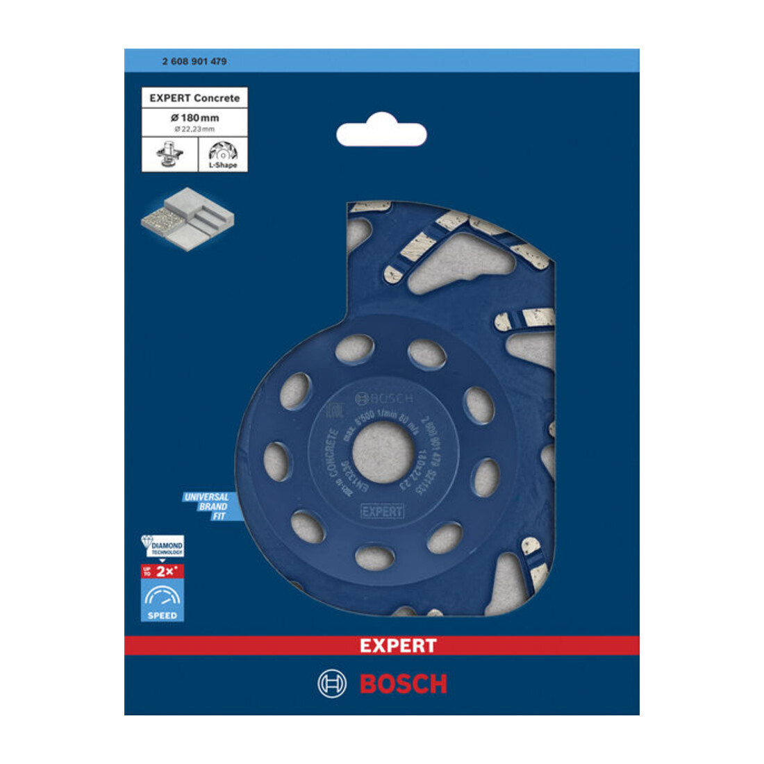 Meule Bosch EXPERT Concrete Grinding 180 x 22,23 x 4,5 mm pour meuleuses à béton
