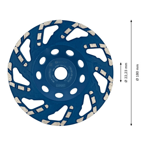 Meule Bosch EXPERT Concrete Grinding 180 x 22,23 x 4,5 mm pour meuleuses à béton