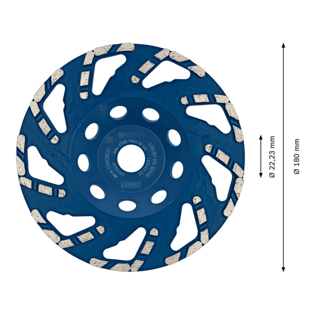 Meule Bosch EXPERT Concrete Grinding 180 x 22,23 x 4,5 mm pour meuleuses à béton