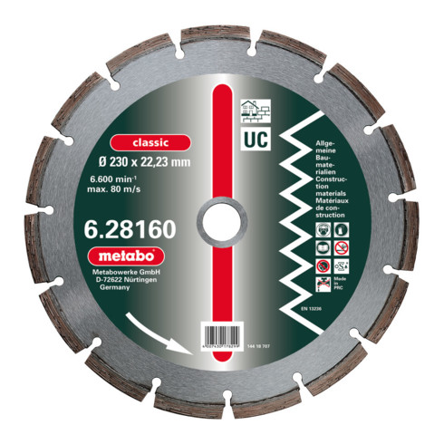 Metabo disque de coupe diamant classique UC Universal