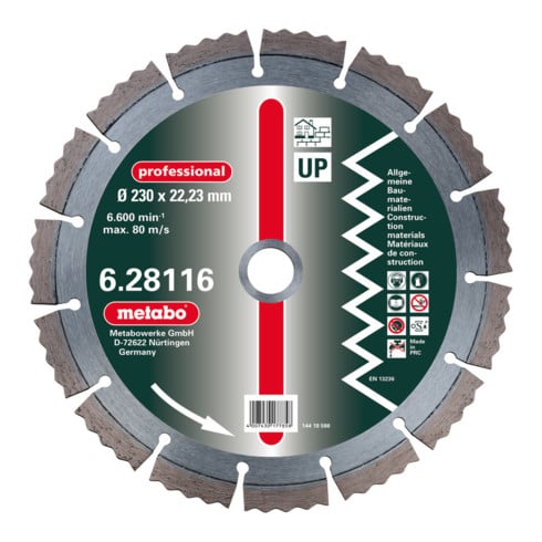 Meule de tronçonnage diamantée, 115 x 2,15 x 22,23 mm, "professional", "UP", universelle metabo