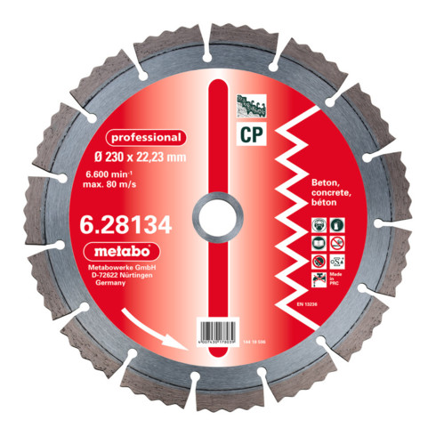 Meule de tronçonnage diamantée, 150 x 2,15 x 22,23 mm, "professional", "CP", béton metabo