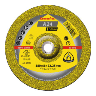 Klingspor disque abrasif A 24 Extra pour métal Universal, coudé