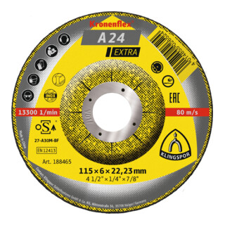 Klingspor disque abrasif A 24 Extra pour métal Universal, coudé