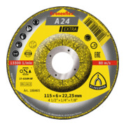 Klingspor disque abrasif A 24 Extra pour métal Universal, coudé