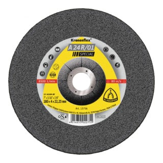 Meule d'ébarbage Klingspor A 24 R 01125 x 4 x 22,23 mm coudée