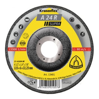 Disque abrasif Klingspor A 24 R Supra Kronenflex® pour l'acier