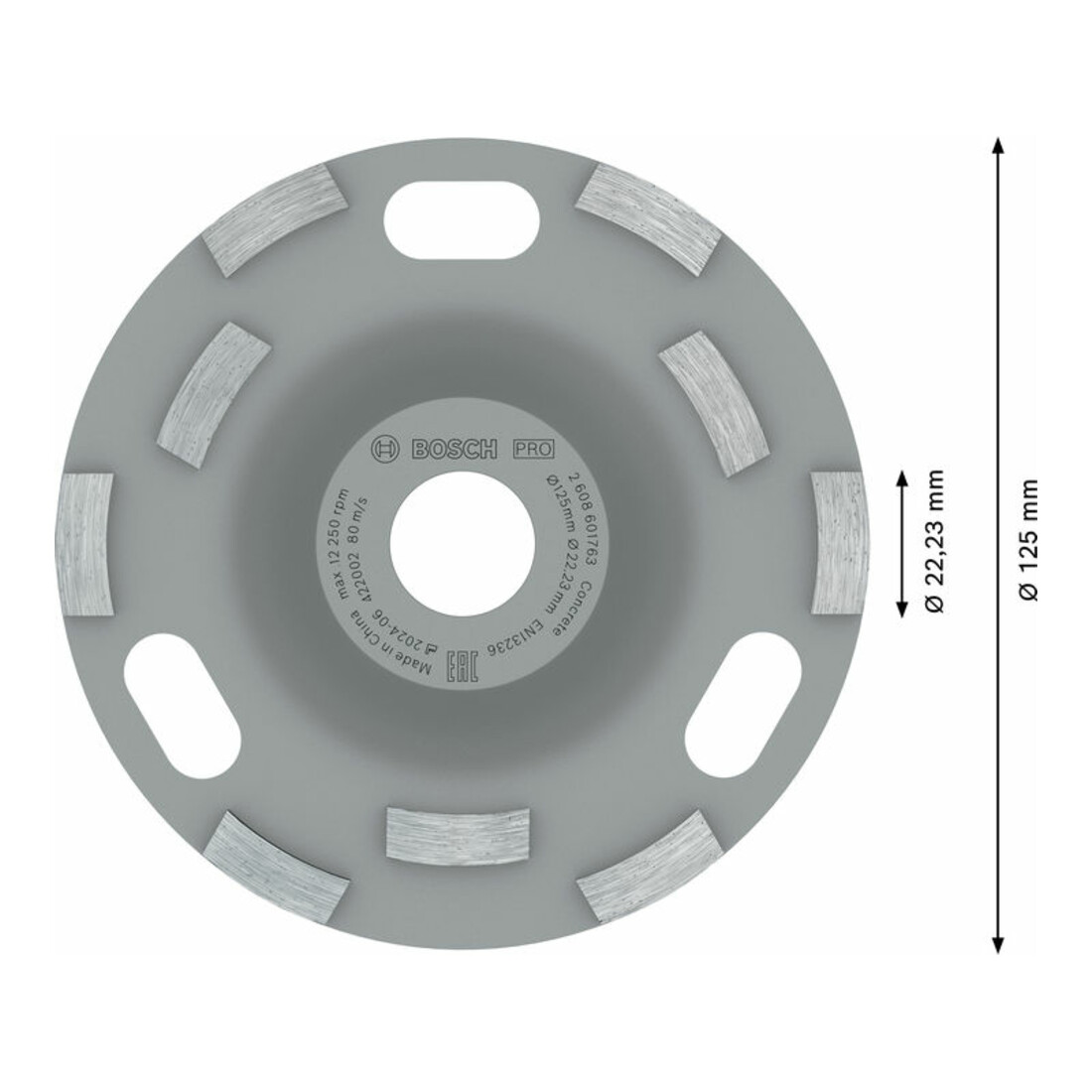 Meule diamantée Bosch Expert pour le béton Haute vitesse 125 x 22,23 x 5 mm