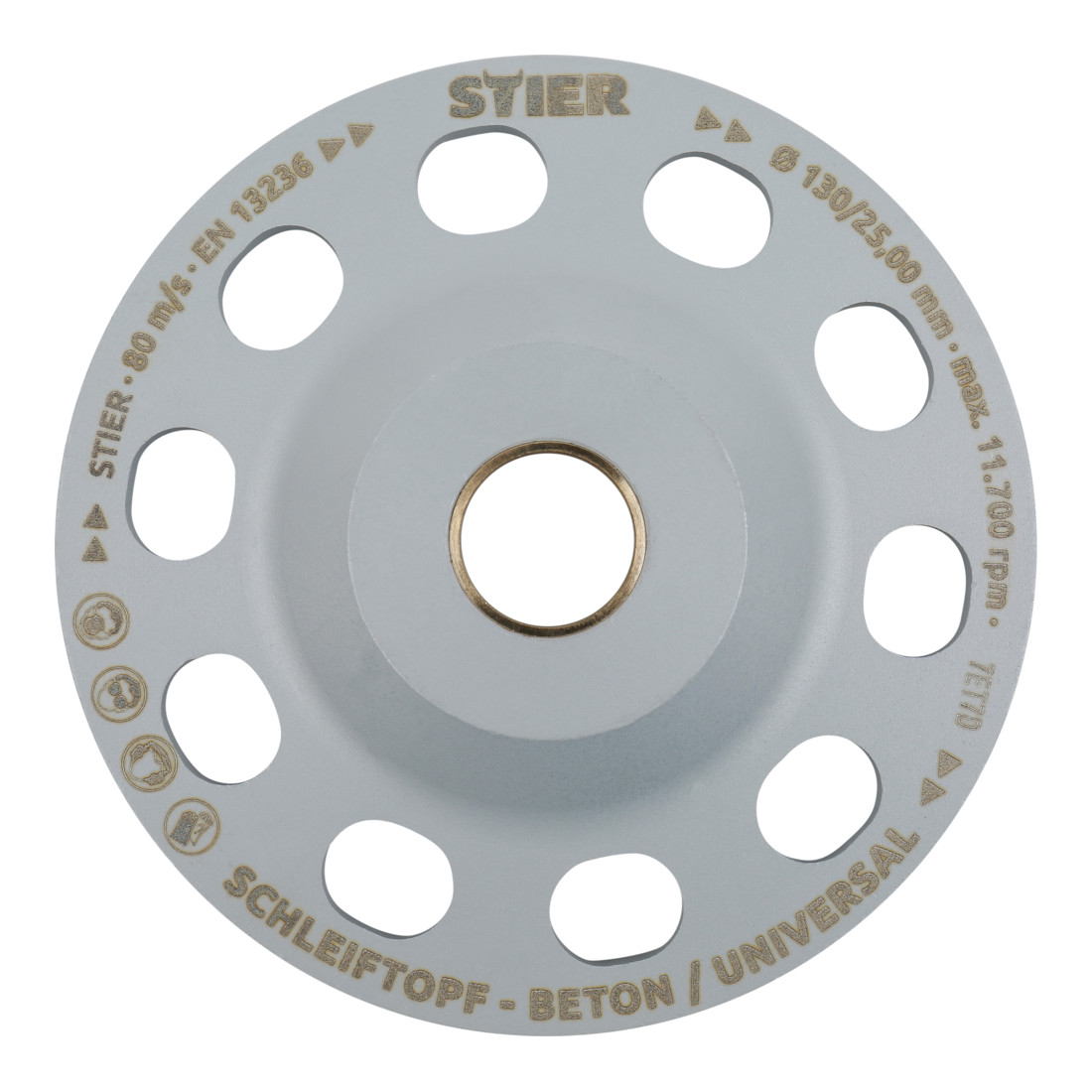 Meule diamantée STIER Ø130 mm trou 25,0 / 22,23 mm béton/universel