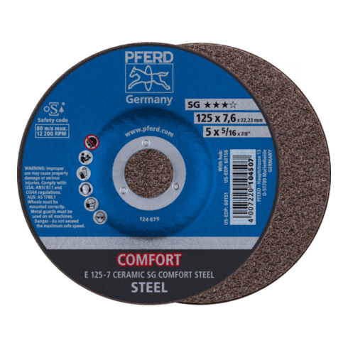 Meule PFERD E 125-7 CERAMIC SG COMFORT STEEL
