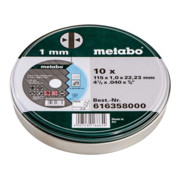 Jeu de 10 meules de tronçonnage Metabo SP en boîte en fer