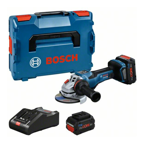 Meuleuse angulaire sans fil BITURBO GWS 18V-15 PSC Bosch, 2 batteries ProCORE18V, chargeur et L-BOXX