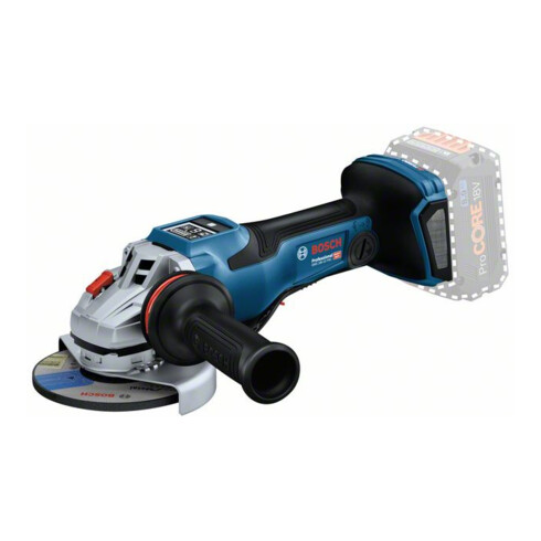 Meuleuse angulaire sans fil BITURBO GWS 18V-15 PSC Bosch, 2 batteries ProCORE18V, chargeur et L-BOXX