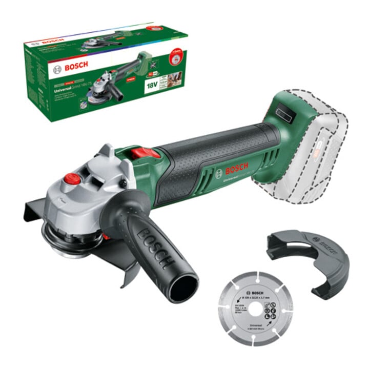 Meuleuse angulaire sans fil UniversalGrind 18V-75 Bosch sans batterie