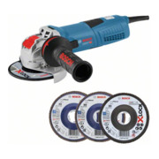 Meuleuse d'angle Bosch GWX 13-125 S 3 disques à lamelles X-LOCK en coffret artisanal-1