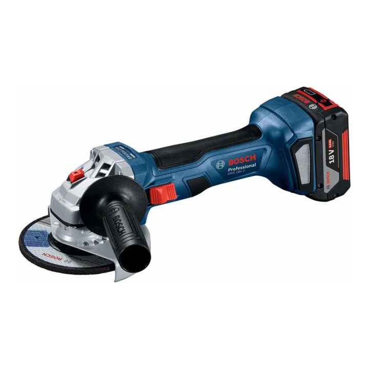 Meuleuse d'angle Bosch sans fil GWS 18V-7 avec 2 x batterie GBA 18V 4.0Ah dans L-BOXX