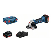 Meuleuse d'angle sans fil Bosch GWS 18-125 V-LI avec 2 batteries Li-Ion 4,0 Ah, L-BOXX-3