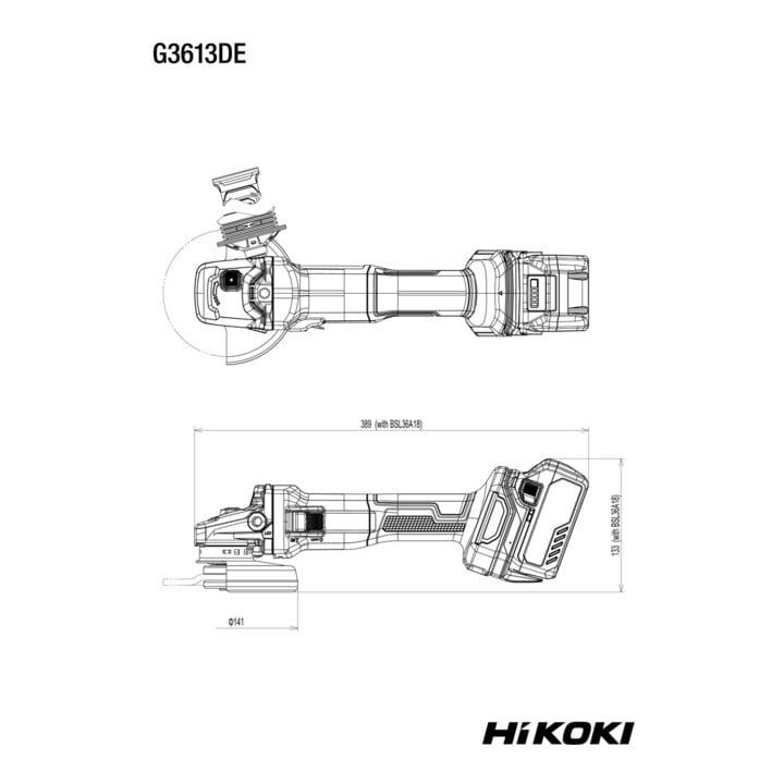 Meuleuse d'angle sans fil HiKOKI G3613DE Basic (HSC III)