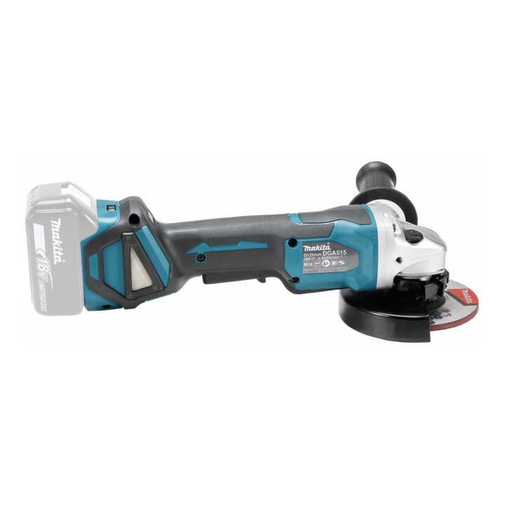 Meuleuse d'angle sans fil Makita 18,0 V avec interrupteur à palette (DGA515Z)