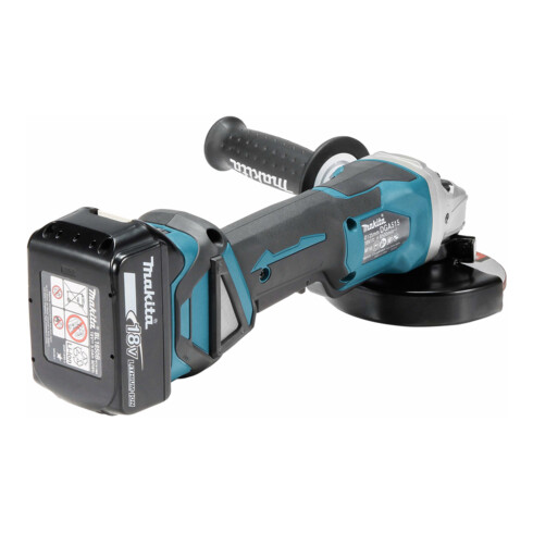 Meuleuse d'angle sans fil Makita 18 V / 5,0 Ah, 2 batteries + chargeur dans le MAKPAC DGA515RTJ