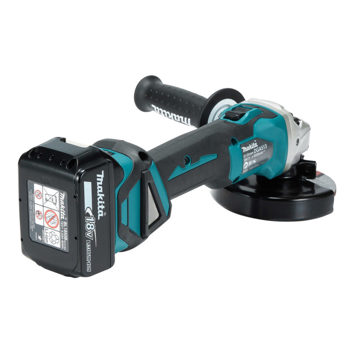 Meuleuse d'angle sans fil Makita DGA513RTJ 18 V / 5.0 Ah, 2 batteries + chargeur en MAKPAC