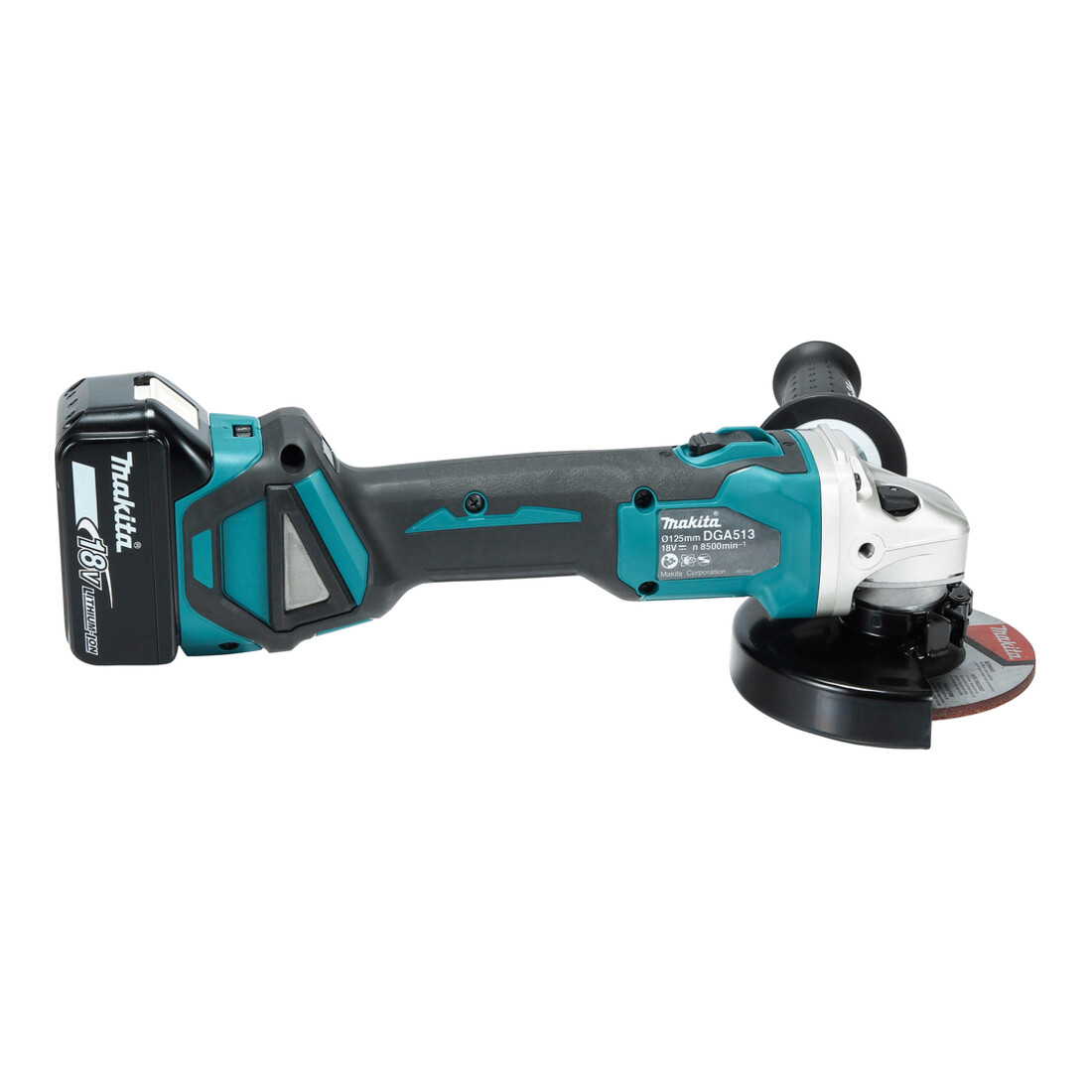 Meuleuse d'angle sans fil Makita DGA513RTJ 18 V / 5.0 Ah, 2 batteries + chargeur en MAKPAC