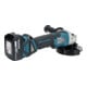 Meuleuse d'angle sans fil Makita DGA517RTJ, 18 V, 5,0 Ah avec interrupteur à palette, 2 batteries et chargeur, en MAKPAC