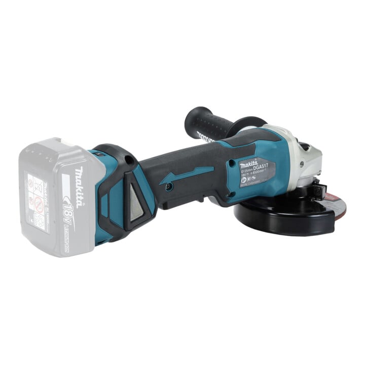 Meuleuse d'angle sans fil Makita DGA517Z 18,0 V avec interrupteur à palette (sans batterie, sans chargeur)