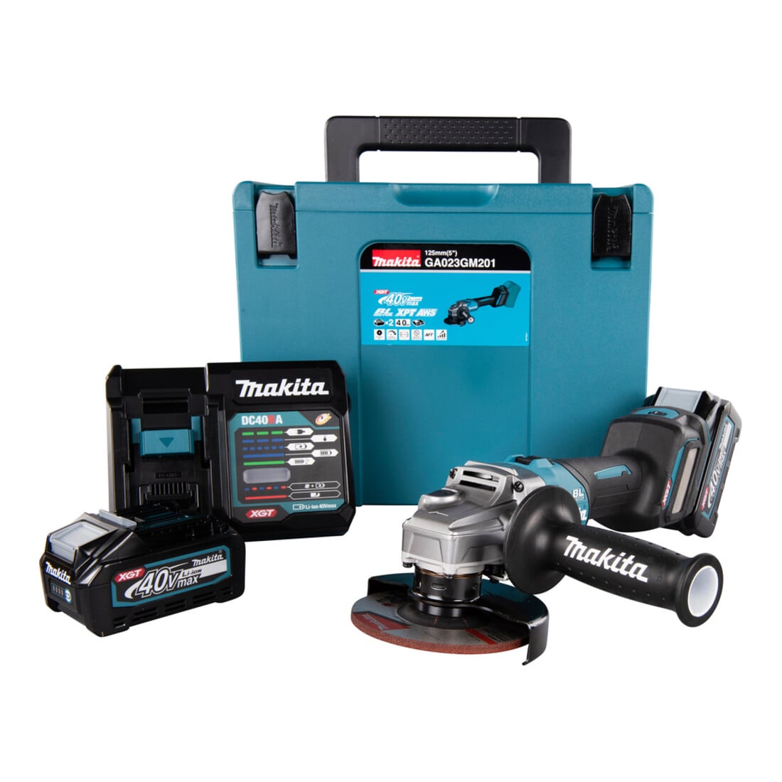 Meuleuse d'angle sans fil Makita XGT 40V GA023GM201