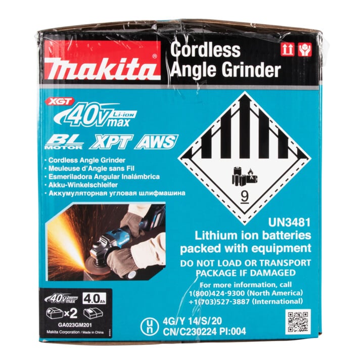 Meuleuse d'angle sans fil Makita XGT 40V GA023GM201