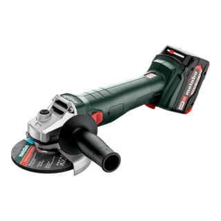 Meuleuse d'angle sans fil Metabo W 18 L 9-125, metaBOX 165 L ; 18V 2x4Ah Li-Power + ASC 55