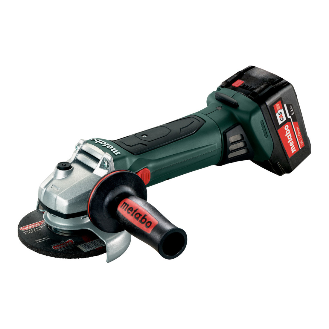 Meuleuse d'angle sans fil Metabo W 18 LTX 125 Mallette plastique rapide ; 18V 2x5.2Ah Li-Ion + ASC 55
