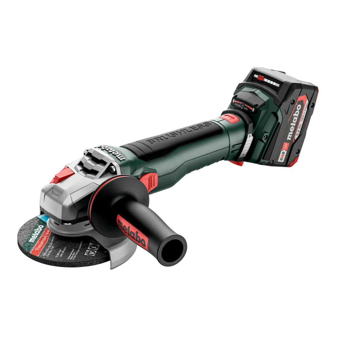 Meuleuse d'angle sans fil Metabo WB 18 LT BL 11-125 Quick, metaBOX 165 L ; 18V 2x5.2Ah Li-Power + ASC 55