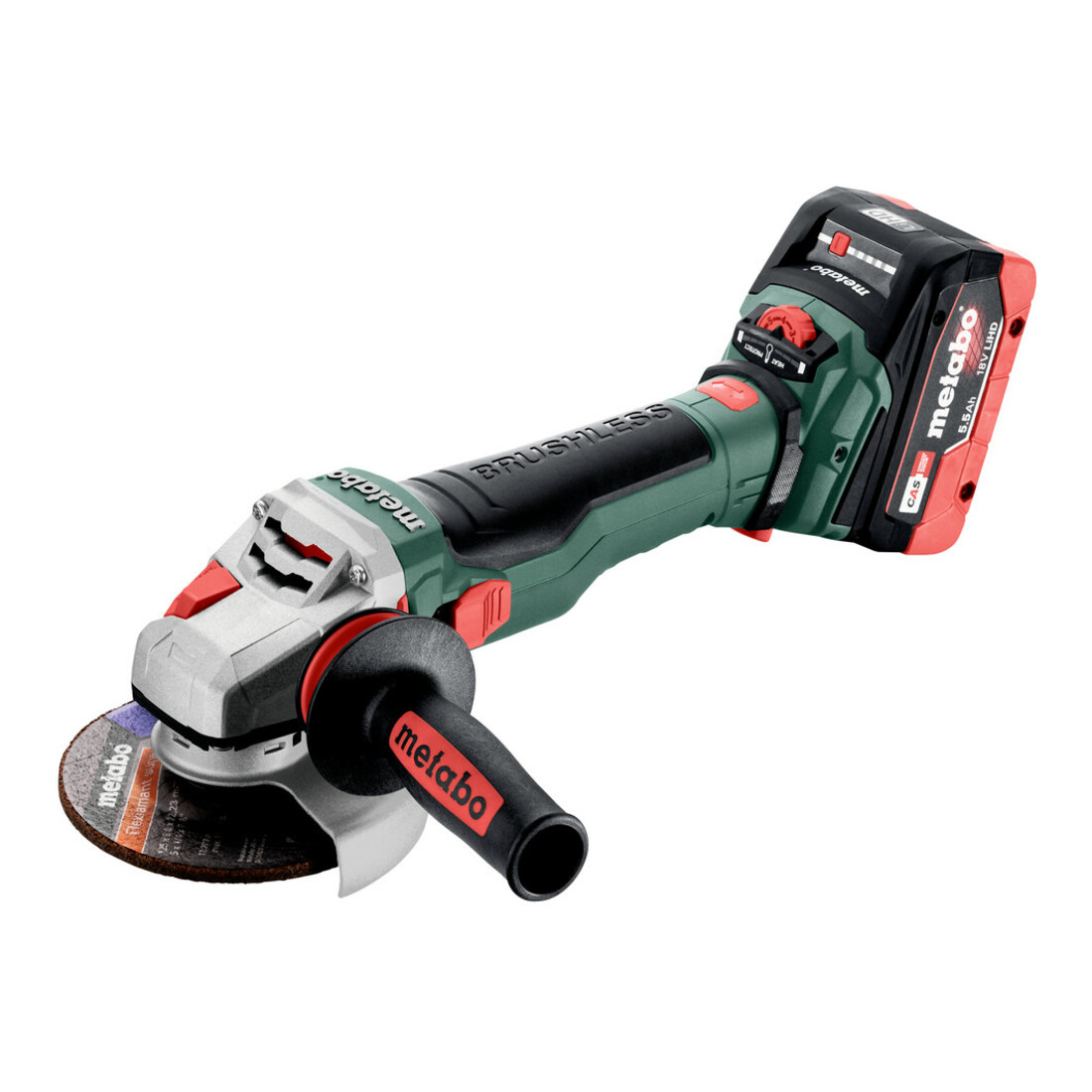 Meuleuse d'angle sans fil Metabo WVB 18 LTX BL 15-125 Quick (601731660)X 165 L; 18V 2x5.5Ah LiHD + ASC 145