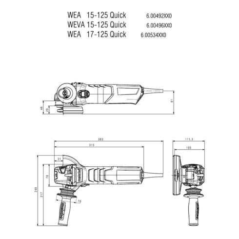 Meuleuse d'angle WE 17-125 Quick (600515000)