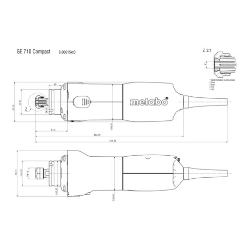 Meuleuse droite GE 710 Compact metabo, carton