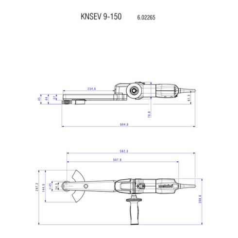 Meuleuse pour soudures d'angle KNSE 9-150 Set metabo, Coffret en tôle d'acier