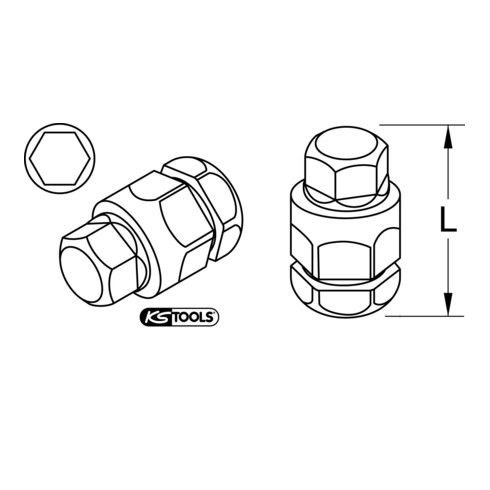 KS Tools Micro Bit Douille hexagonale à six pans creux