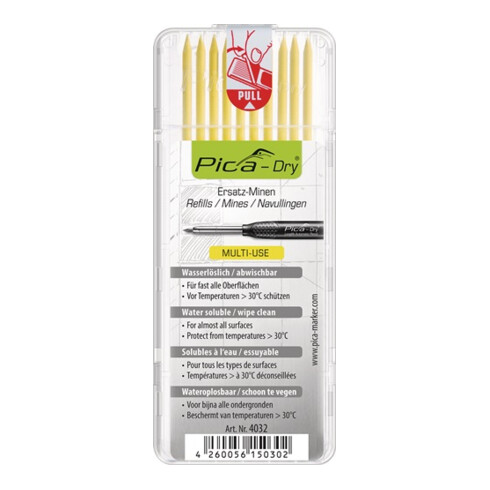 Minenset Pica-Dry 10x gelb feucht abwischbar 10 Minen/Set