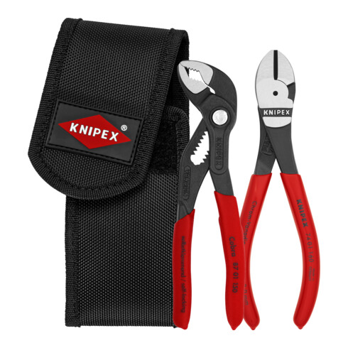 Mini-jeux de pinces, en pochette de ceinture à outils Knipex